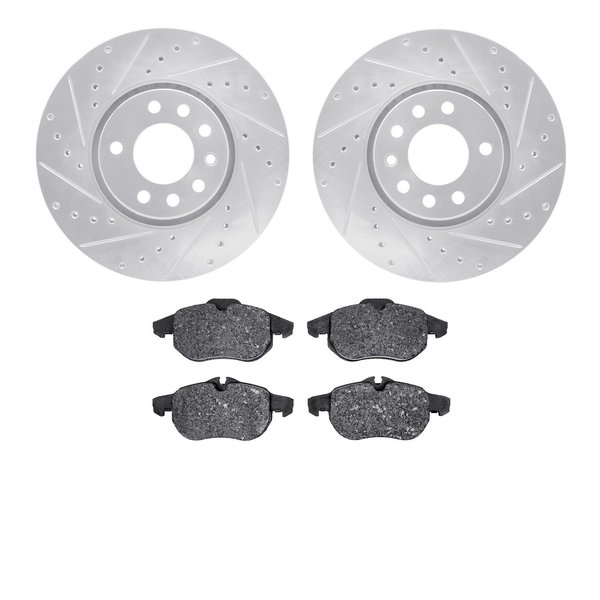 Dynamic Friction Co 7502-67040, Rotors-Drilled and Slotted-Silver with 5000 Advanced Brake Pads, Zinc Coated 7502-67040